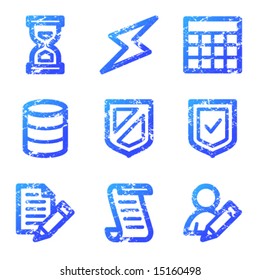 Iconos web de base de datos, serie de tonos azules