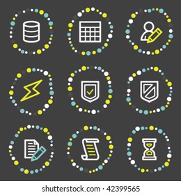 Database web icons, color dots series
