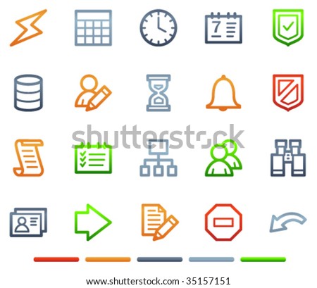 Database web icons, colour symbols series