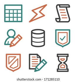 Database web icons, contour series
