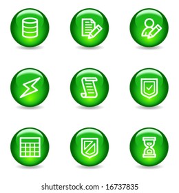 Datenbanksymbole, grüne Glossellerreihe