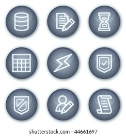 Datenbanksymbole, Reihe mineralischer Kreis-Schaltflächen