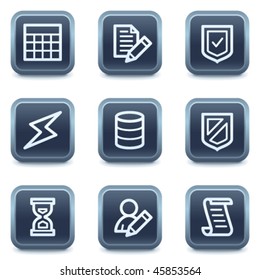 Database web icons, mineral square buttons series