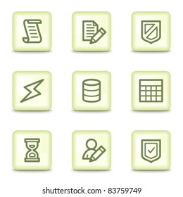 Database web icons, salad green buttons