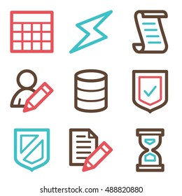 Database web icons set. Software and computers mobile symbols.