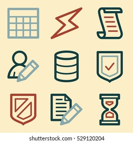 Database web icons set. Software and computers mobile symbols.