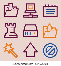 Database web icons set. Software and computers mobile symbols.
