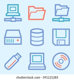 Database web icons set. Software and computers mobile symbols.