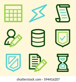 Database web icons set. Software and computers mobile symbols.