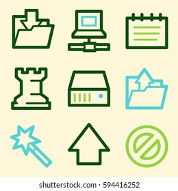Database web icons set. Software and computers mobile symbols.