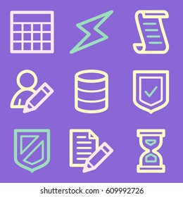 Database web icons set. Software and computers mobile symbols.
