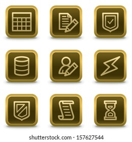 Database web icons, square brown buttons