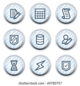 Database web icons, stripped light blue circle buttons