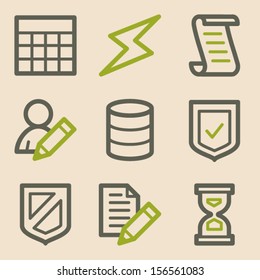 Iconos web de bases de datos, serie vintage