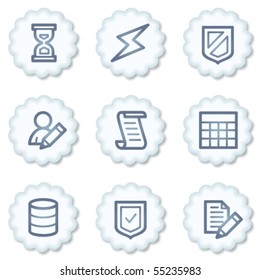 Database web icons, white buttons