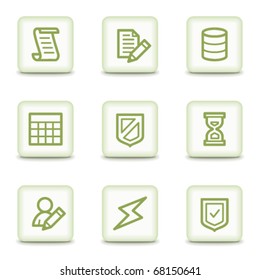Web-Symbole der Datenbank, weiße Glossar-Schaltflächen