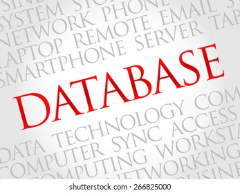 Database word cloud concept