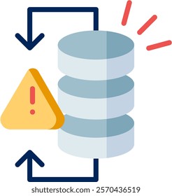 Database Wrong Icon Flat Vector Illustration