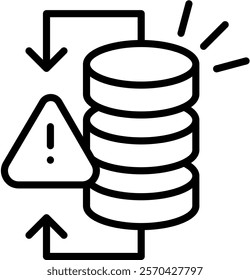 Database Wrong Icon Line Vector Illustration