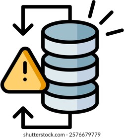 Database Wrong Icon Lineal Color Vector Illustration