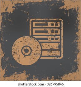 Database,backup design on old paper background, vector