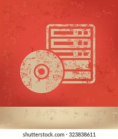 Database,backup design on red background, grunge vector
