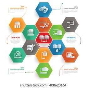 Database,network concept info graphic design,vector