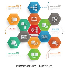 Database,network concept info graphic design,vector