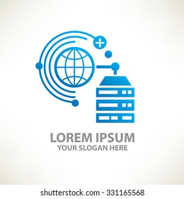 Database,network design,logo template,clean vector