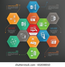 Database,network info graphic design,vector
