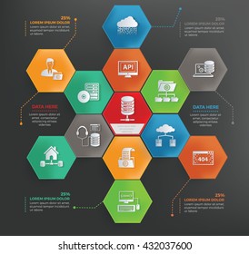 Database,network info graphic design,vector