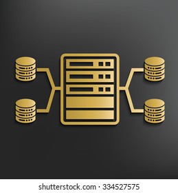 Database,network on dark background,clean vector