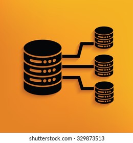 Database,network on yellow background,clean vector
