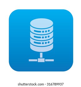 Database,network server icon on blue background,clean vector