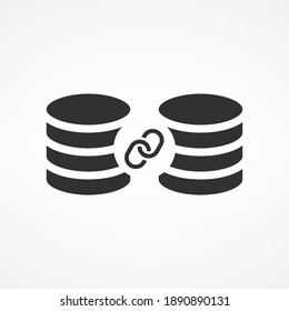 databases linked, backup data. Stock Vector illustration isolated