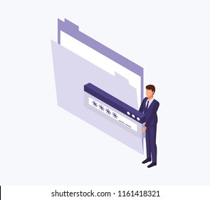 Datacenter and businessman