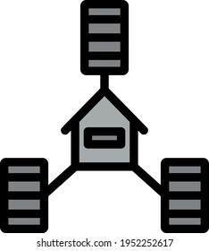 Datacenter Icon. Editable Bold Outline With Color Fill Design. Vector Illustration.
