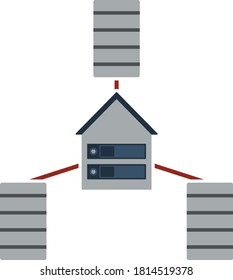 Datacenter Icon. Flat Color Design. Vector Illustration.