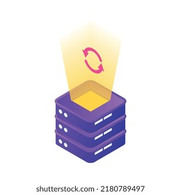 Datacenter Isometric Composition Isolated Concept Icons Stock Vector ...