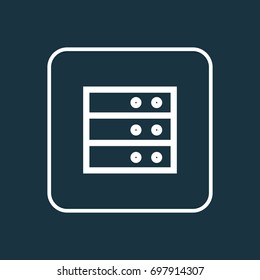 Datacenter Outline Symbol. Premium Quality Isolated Server Element In Trendy Style.