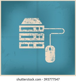 Data,database design on old background,vector