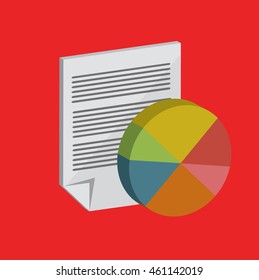Data,document graphic on red background,vector