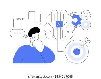 Data-Driven Decision Support by AI abstract concept vector illustration. Data Analysis. Generate data-driven recommendations, assisting decision-makers. AI Technology. abstract metaphor.