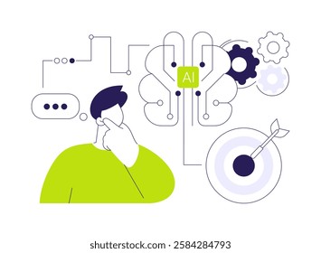 Data-Driven Decision Support by AI abstract concept vector illustration. Data Analysis. Generate data-driven recommendations, assisting decision-makers. AI Technology. abstract metaphor.