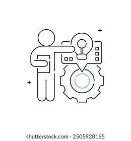 Data-Driven Decision Vector Icon Design with Editable Stroke, analytics, strategy, information, insights, data processing