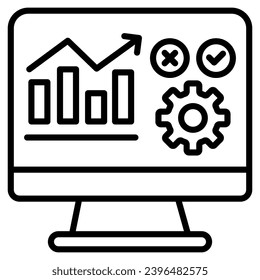Data-driven Decisions icon line vector illustration