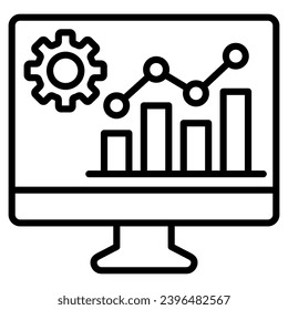 Ilustración vectorial de línea de icono de Insights controlado por datos