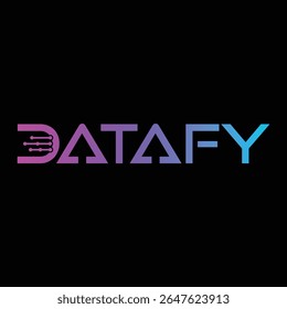 Datafy Wordmark with a Modern and Technological Aesthetic Gradient Color Scheme on Black Background Suitable for a Technology Company