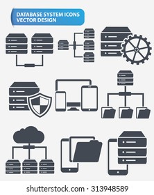 Data,Networking and database server icon set design,clean vector