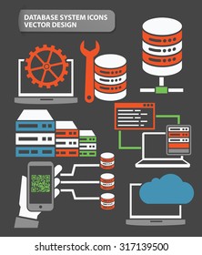 Data,Networking and database server icon set,clean vector